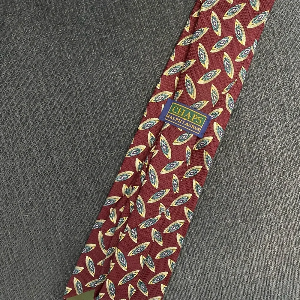 Ralph Lauren Burgundy Geometric Tie‎